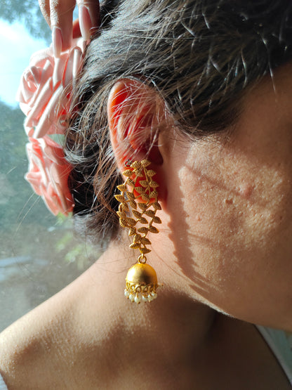 Gold Leaf Jhumkas